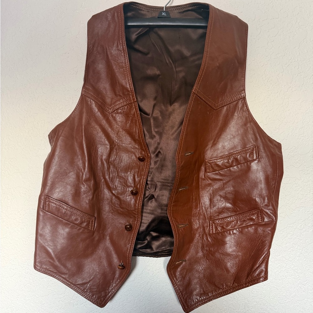 Leather jacket vests
